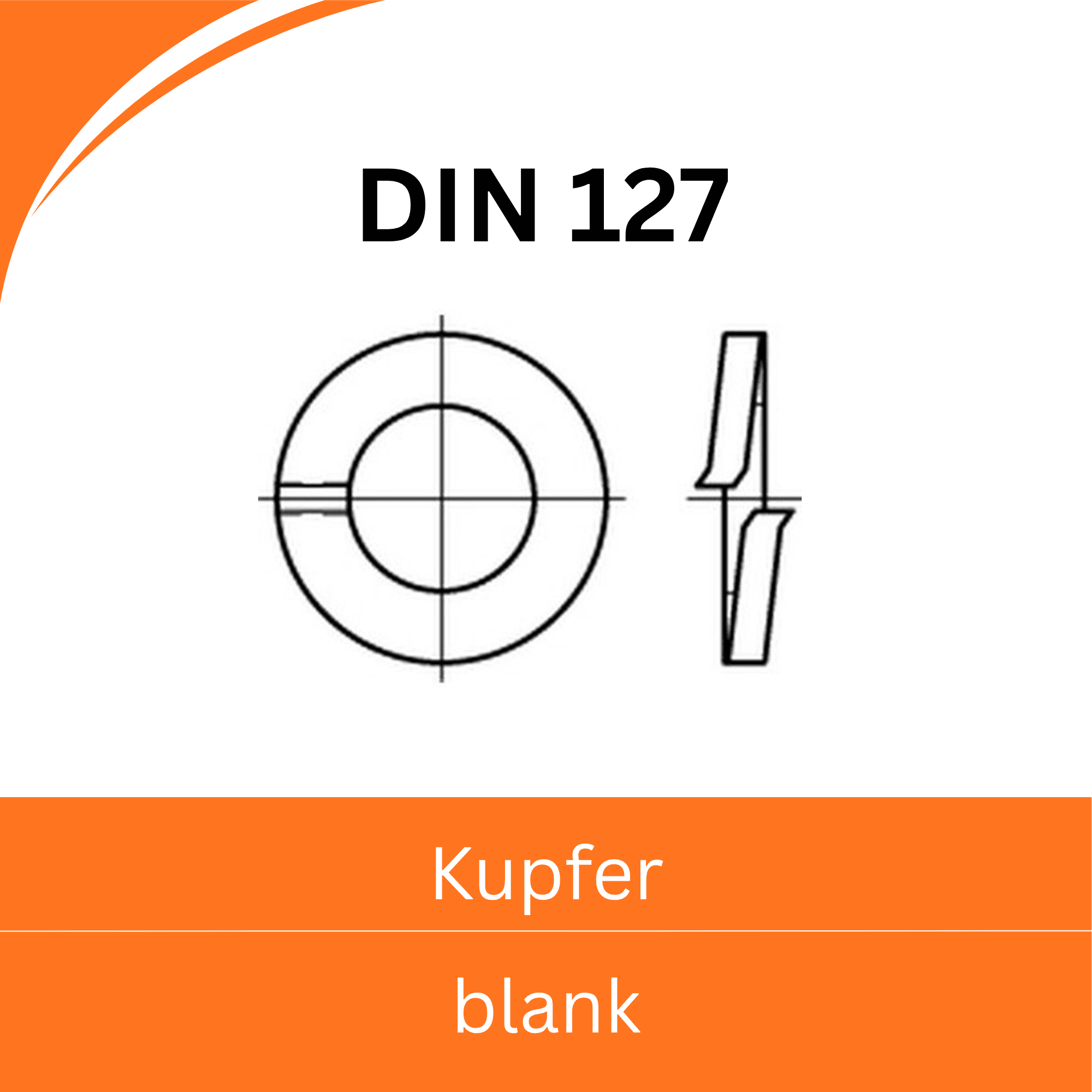 Bild für Kategorie ➤ Kategorie: DIN 127 Federringe (Kupfer blank)